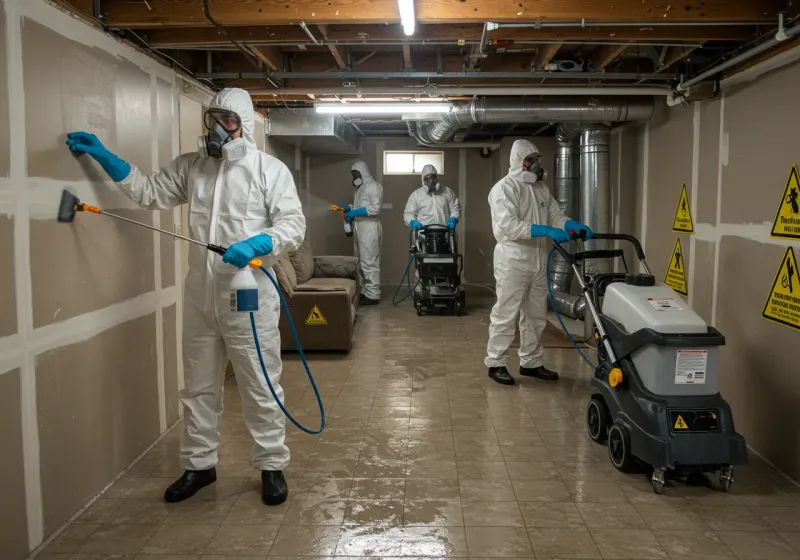 Basement Moisture Removal and Structural Drying process in Elizabethton, TN